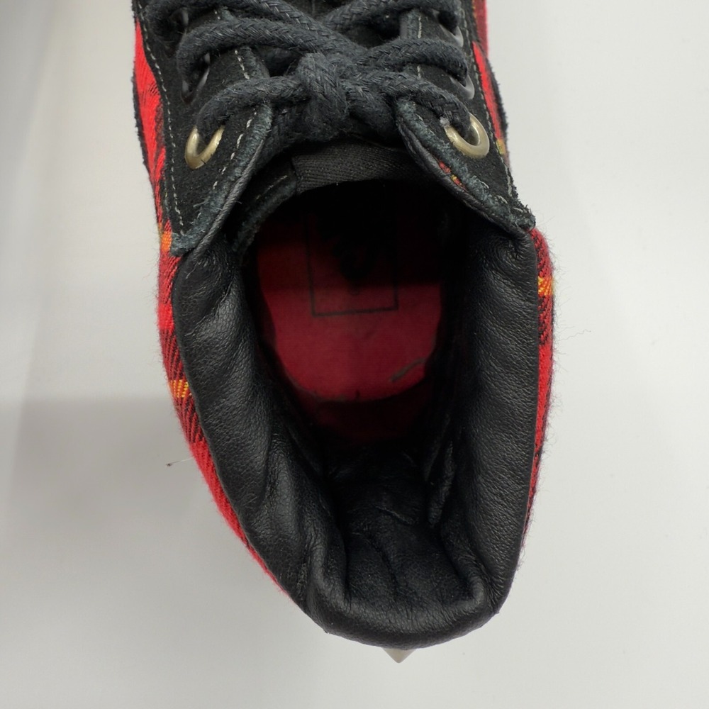 Vans Red and Black Plaid High-Top Sneakers - Picture 8 of 16